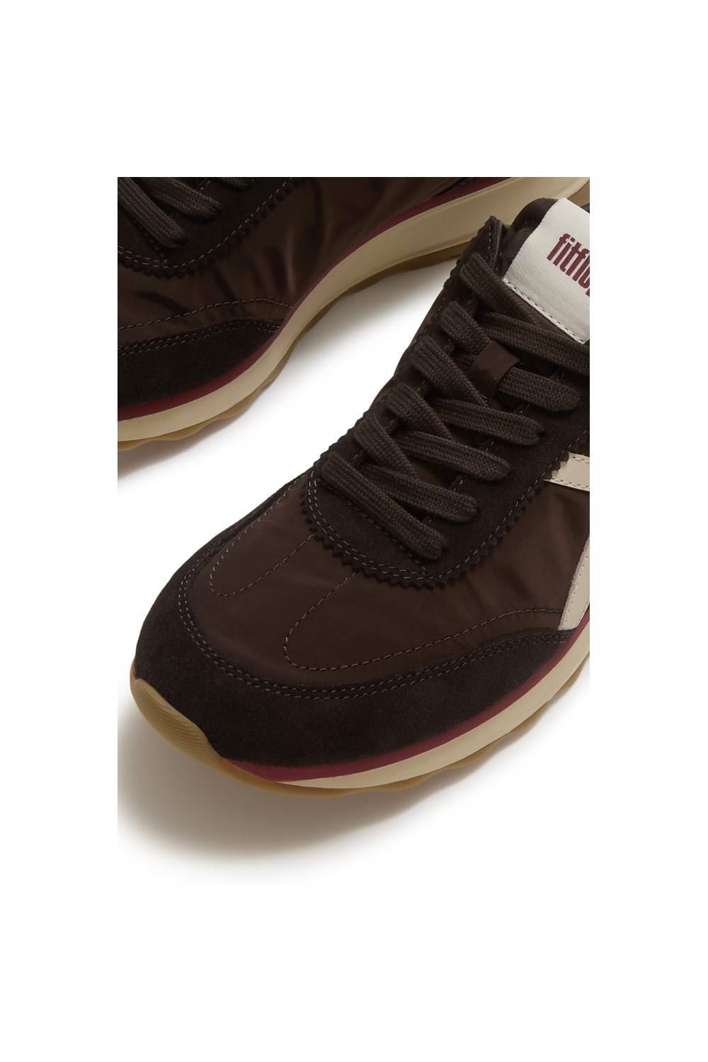FitFlop Retro-Q FF Nylon Women's Chocolate Brown/Paris Beige Sneakers