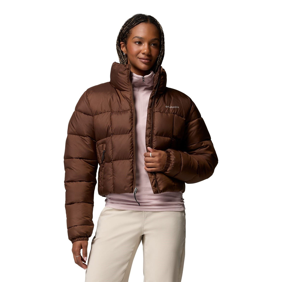 Columbia Puffect III Cropped Jacket Women's Brown Puffer Jackets
