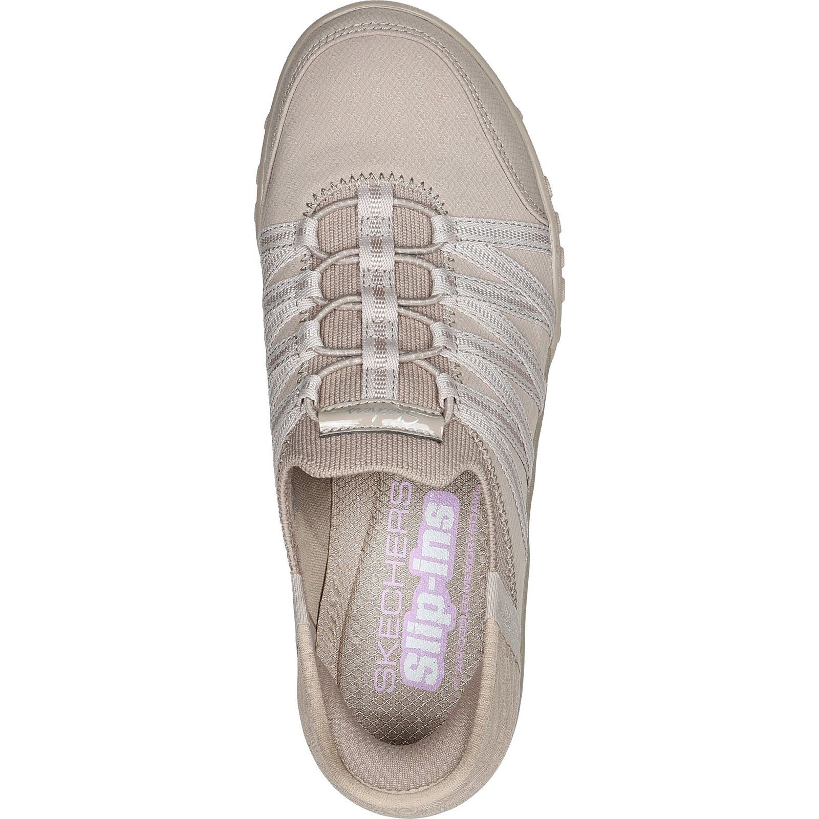 Skechers Breathe-Easy Roll-With-Me Knit Mesh Women's Taupe Sneakers