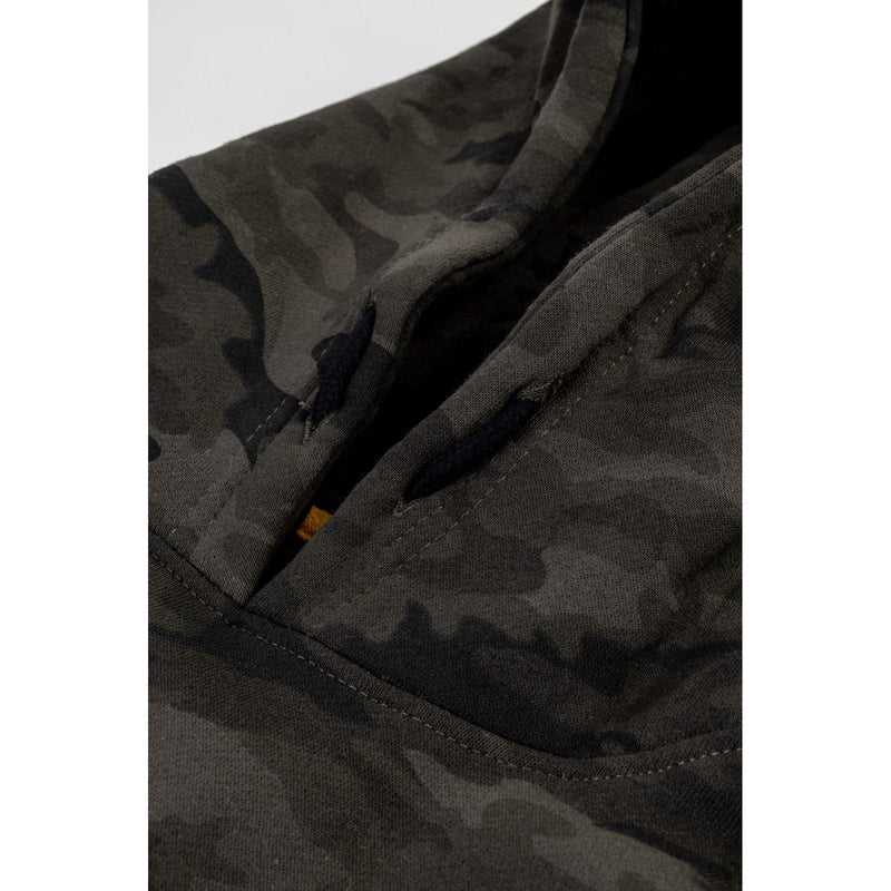 Caterpillar Trademark Cotton Men's Green Hooded Sweatshirt
