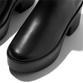 FitFlop Platfforms Heeled Leather Women's Black Boots