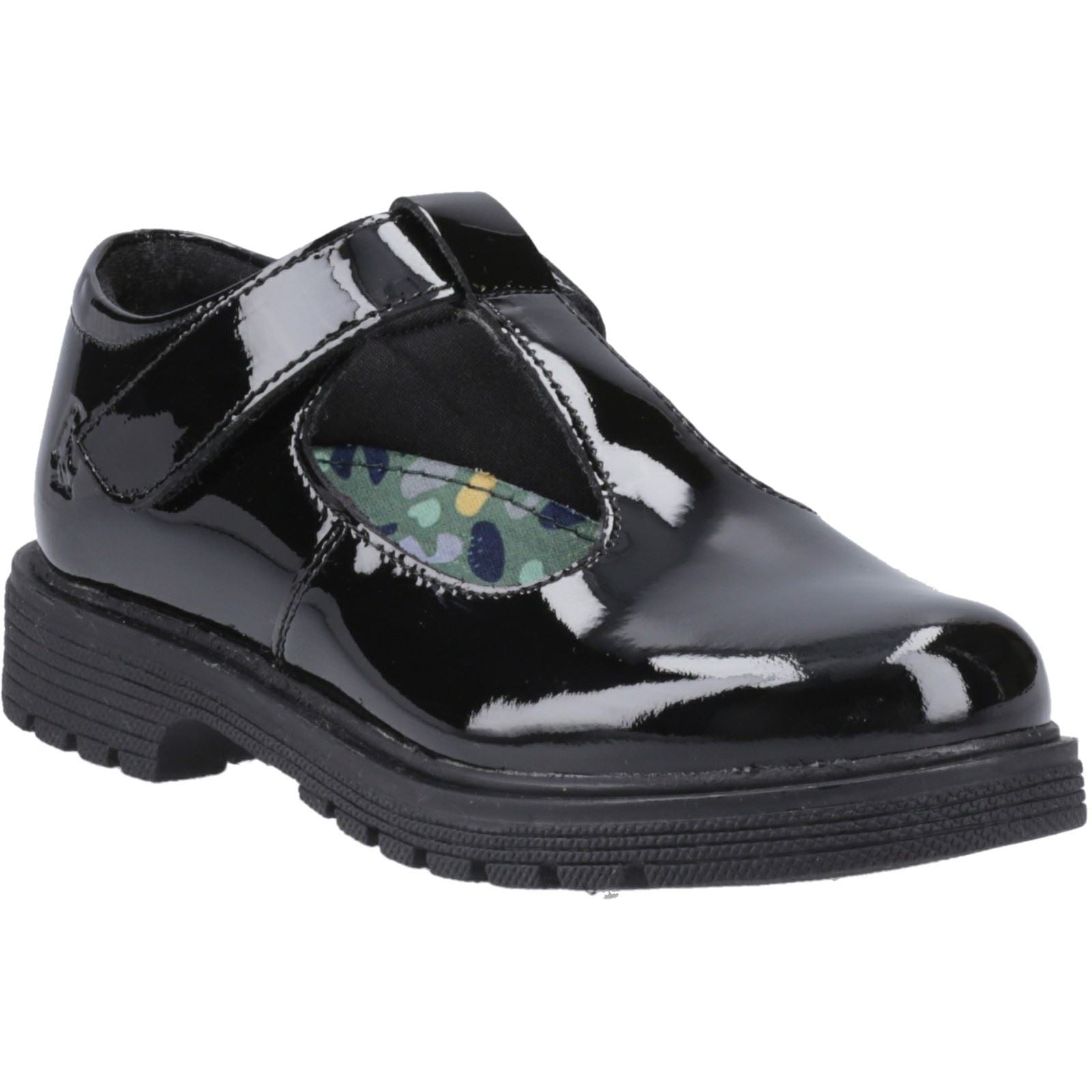 Hush Puppies Gracie Junior Girls Black Patent Leather Shoes