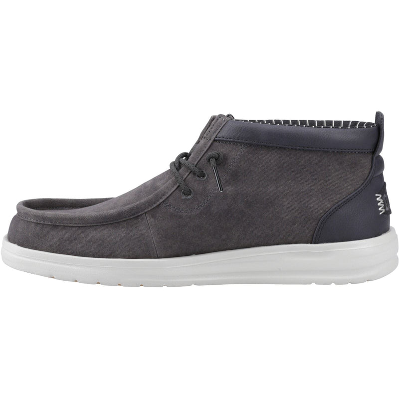 HEYDUDE Wally Mid GripR Cotton Men's Black Oyster/Black Ankle Boots