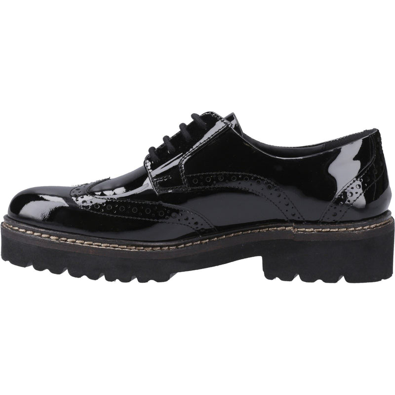 Pod Kortney Faux Leather Women's Black Patent Brogues Shoes