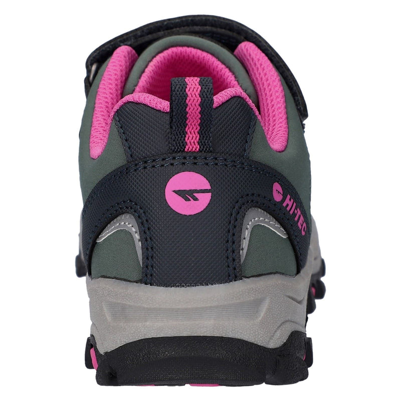 Hi-Tec Blackout Low Synthetic Soft Shell Girls's Dark Forest/India Ink/Pink Hiking Boots