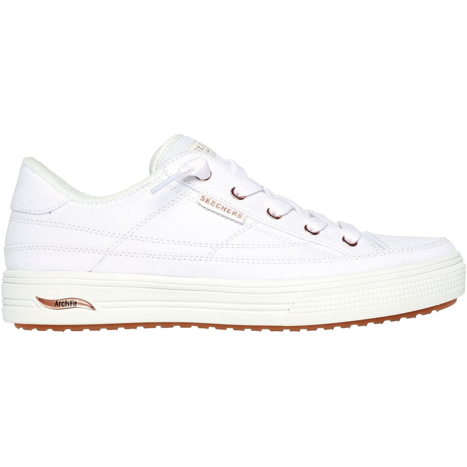 Skechers Arch Fit Arcade - Meet Ya There Textile Women's White Sneakers
