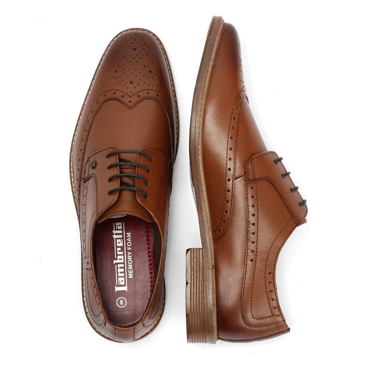 Lambretta Stockton Leather Men's Tan Lace-Up Shoes