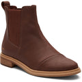 TOMS Charlie Leather Women's Chestnut Heeled Chelsea Boots