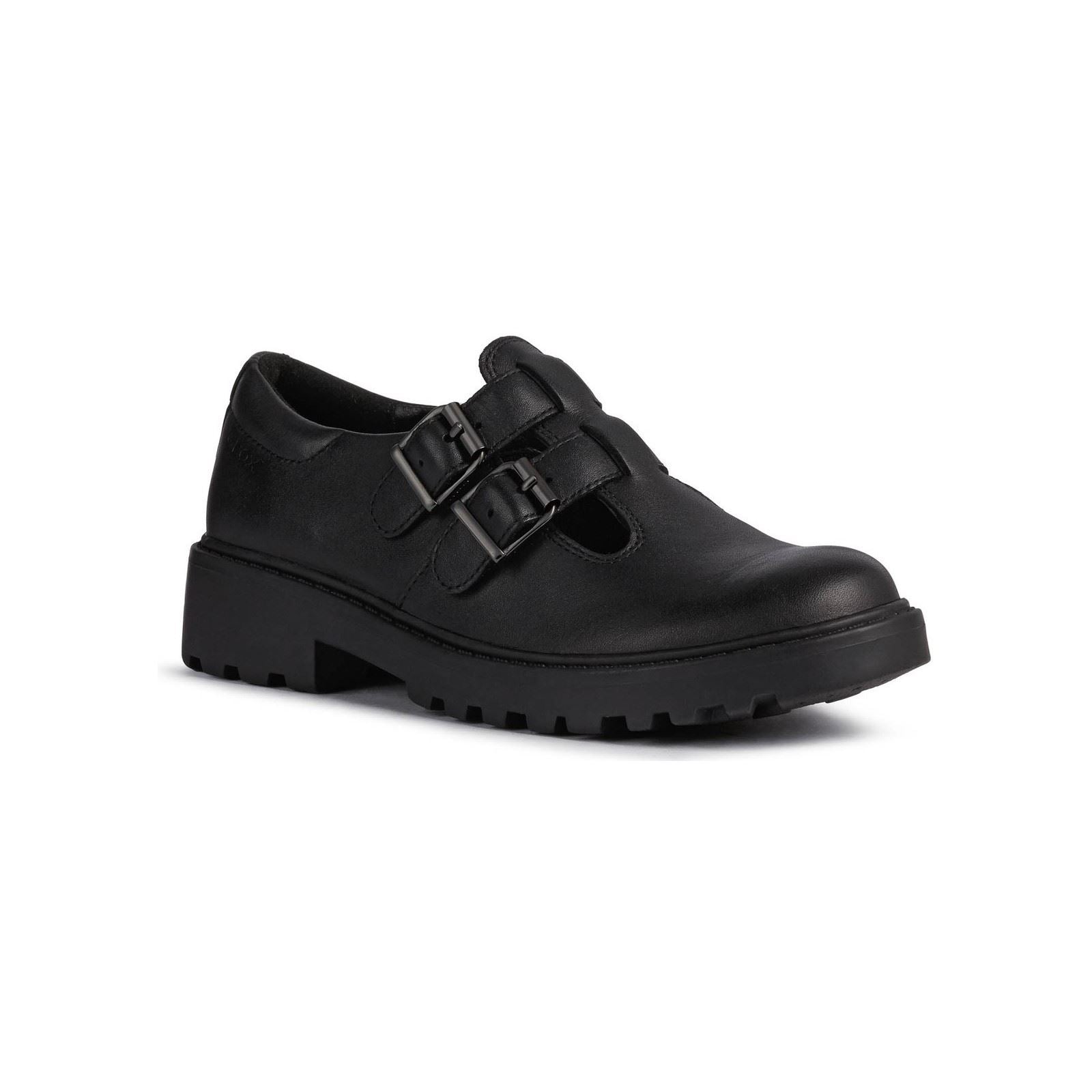 Geox Casey Leather Girl's Black Shoes