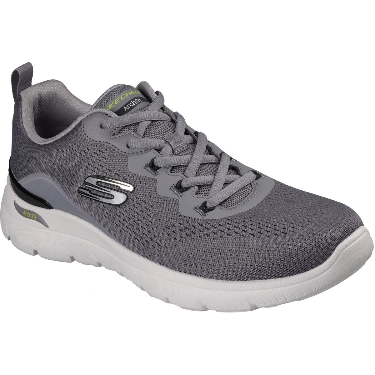 Skechers Arch Fit Summits Kravel Textile Men's Charcoal Mesh/Lime Trim Trainers