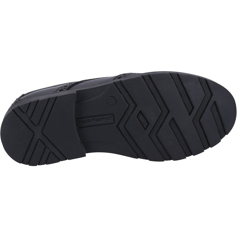 Hush Puppies Jacob SNR Leather Boys's Black Brogues