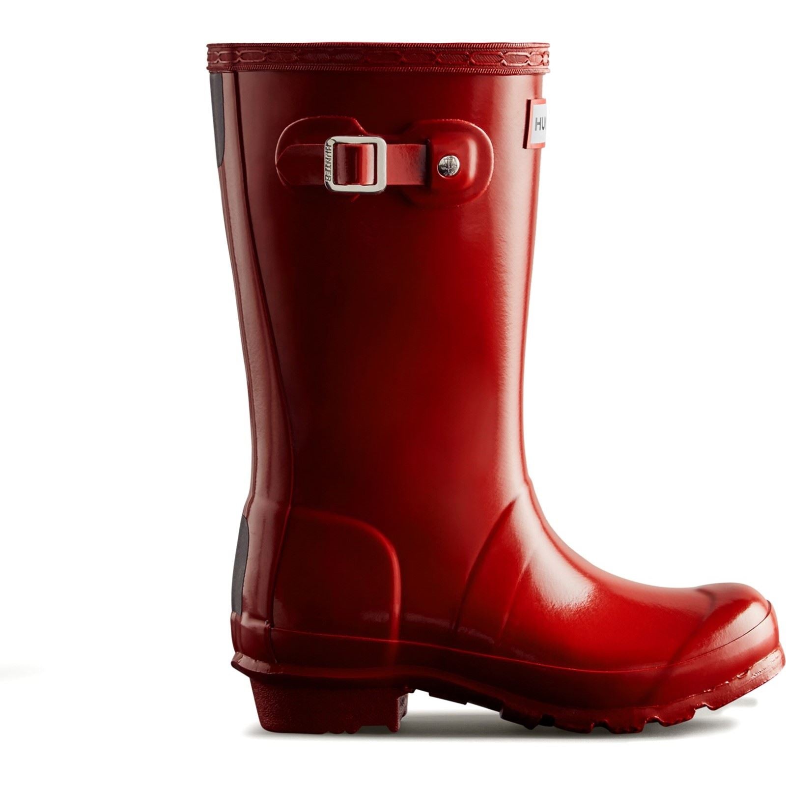 Hunter Junior Originals Gloss Boot Rubber Kid's Military Red Wellington Boots