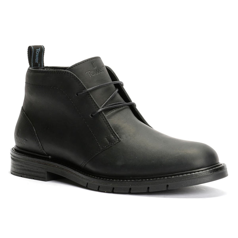 Tower London Armour Lace Up Leather Men's Black Boots