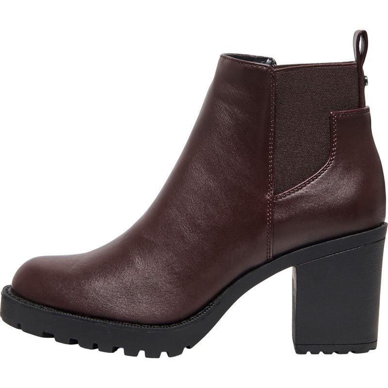 ONLY Barbara Polyurethane Women's Chocolate Brown Heeled Chelsea Boots