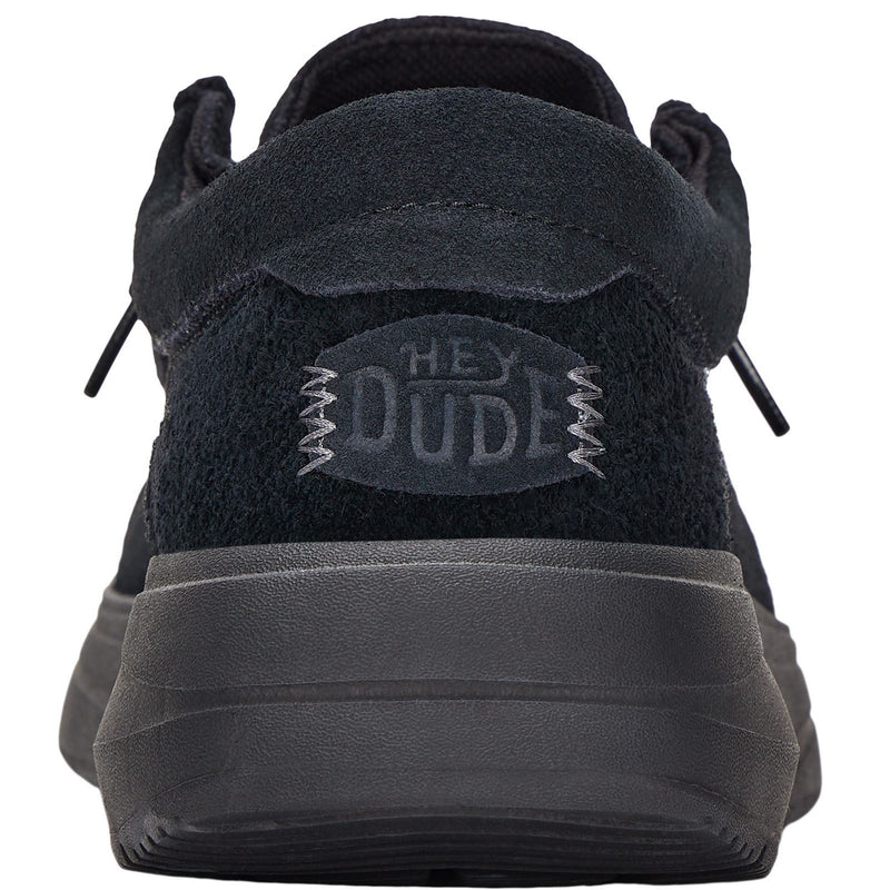 HEYDUDE Wally X Suede Men's Black Boat Shoes