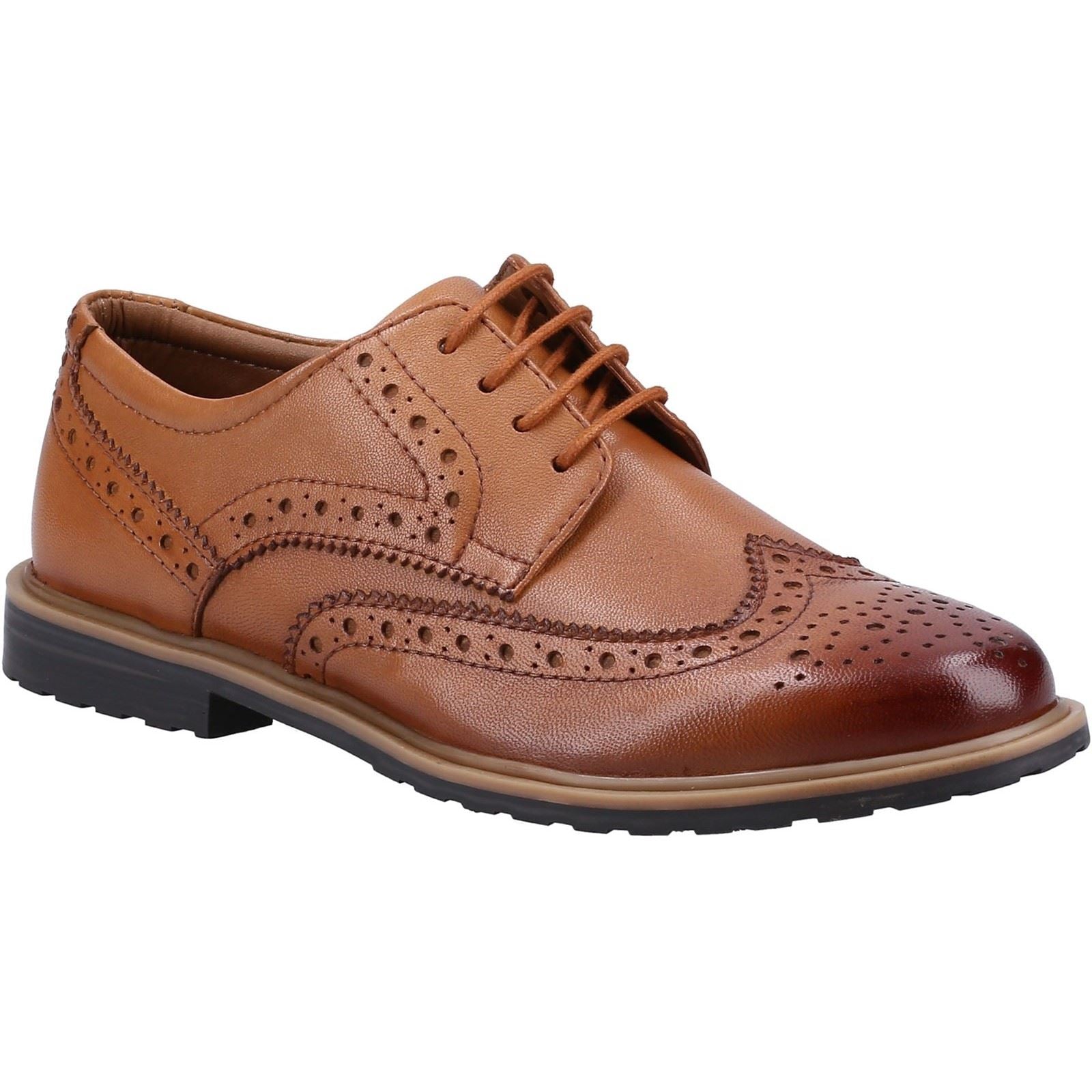 Hush Puppies Verity Leather Women's Tan Brogues Shoes