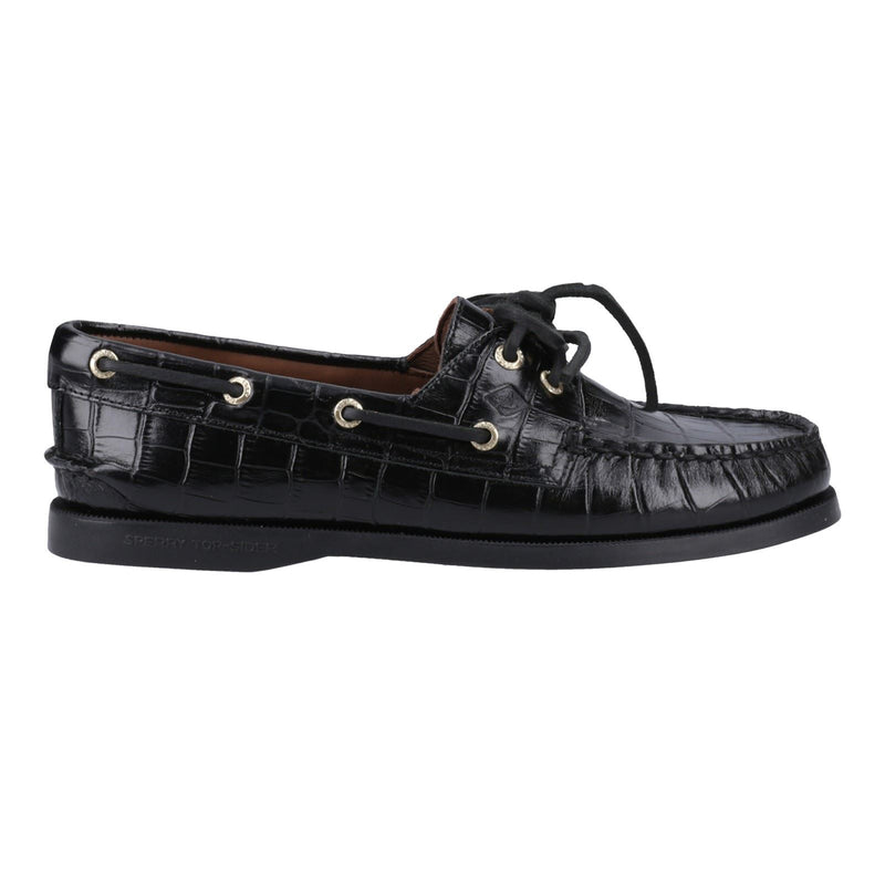 Sperry Authentic 2 Eye Leather Women's Black Boat Shoes