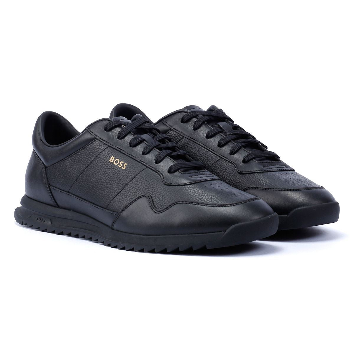 Boss Zayn Low Leather Men's Black/Gold Sneakers