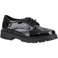 Hush Puppies Maxine Patent Senior Leather Girls's Black Brogues