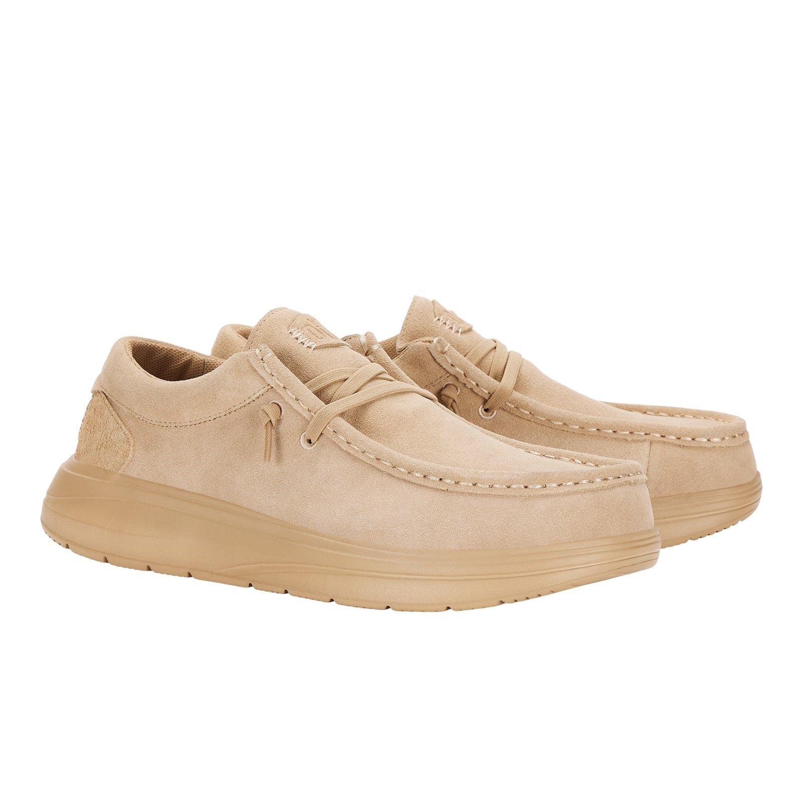 HEYDUDE Wally X Suede Men's Tan Boat Shoes