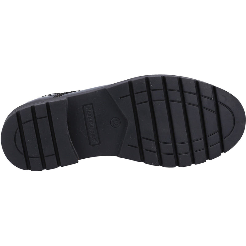 Hush Puppies Jayne Patent SNR Leather Girls's Black Lace-Up Shoes