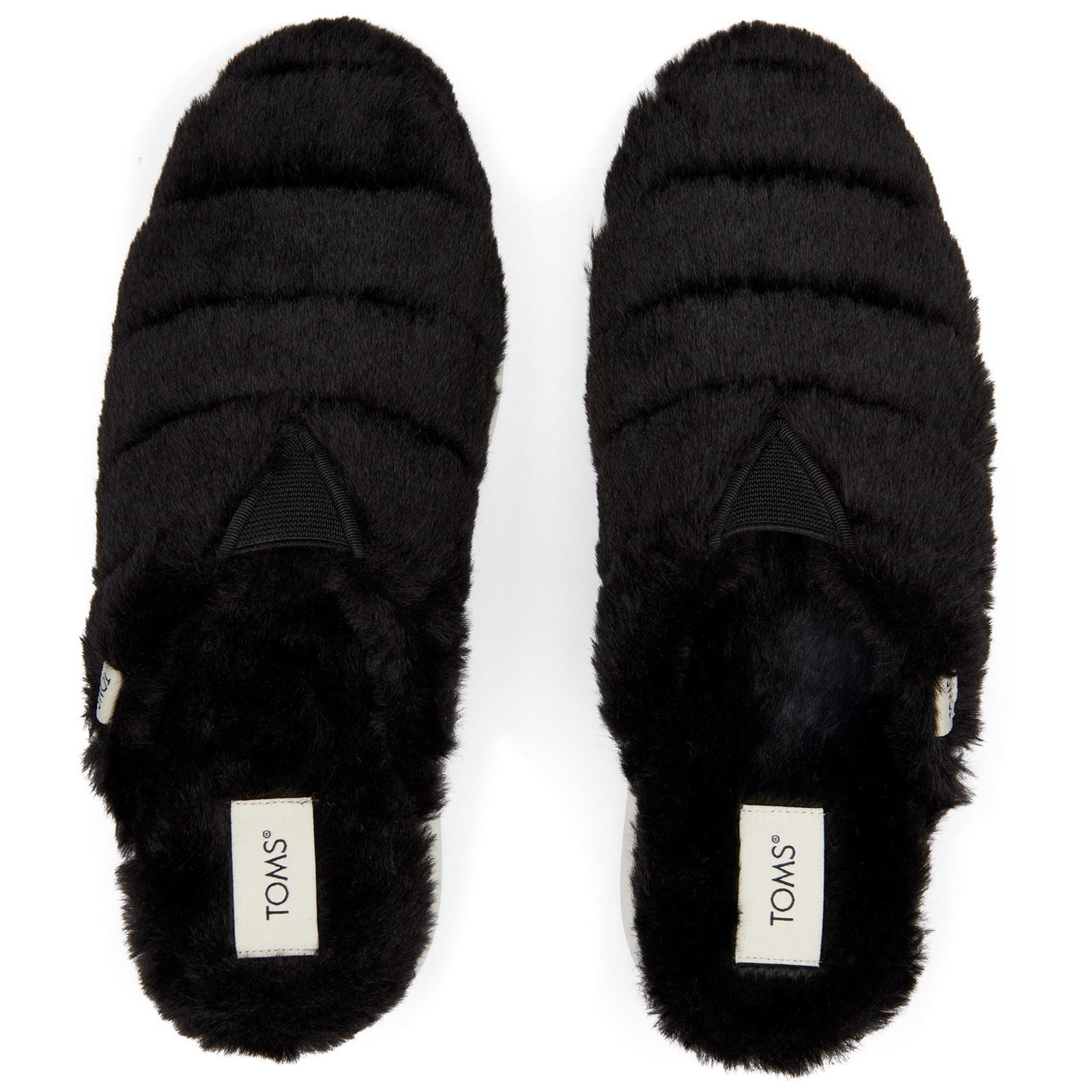TOMS Alpargata Mallow Polyester Faux Fux Women's Black Faux Fur Mules