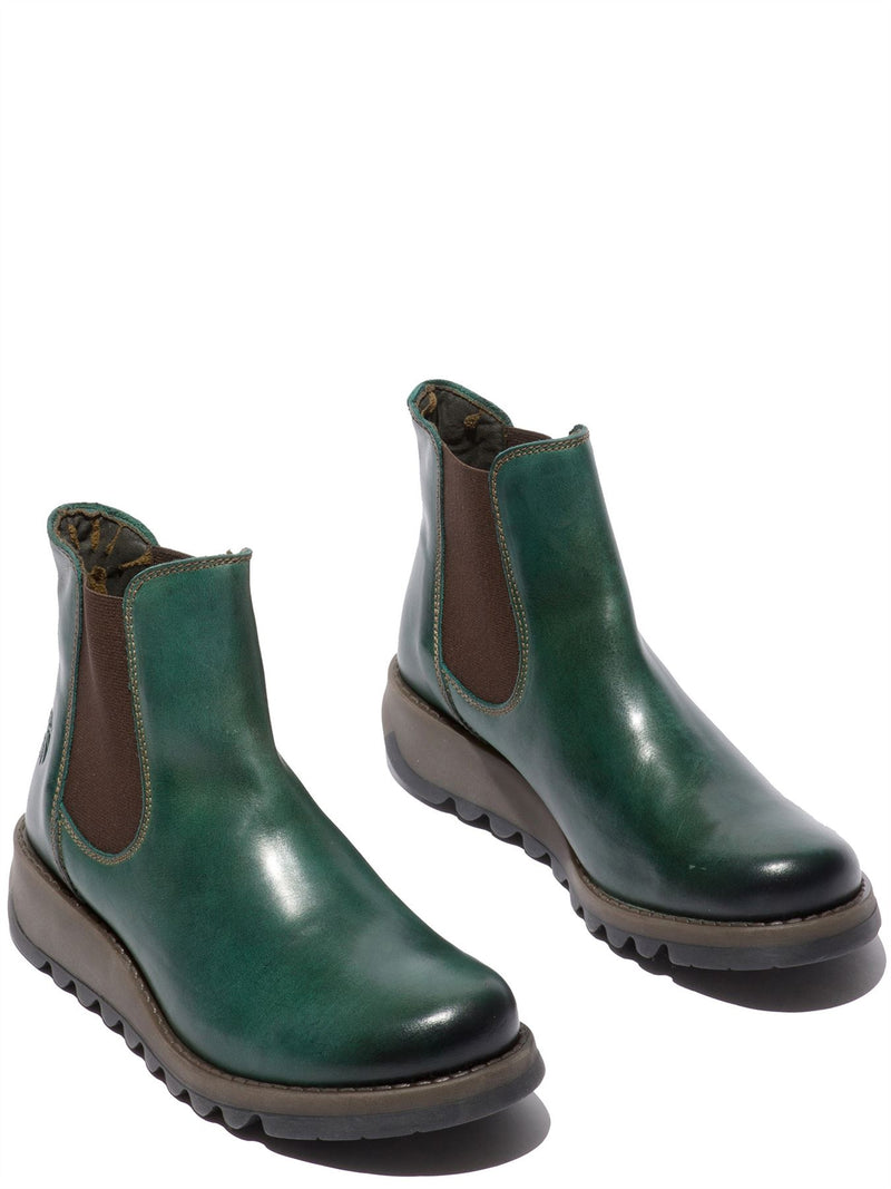 Fly London Salv Leather Women's Petrol Boots