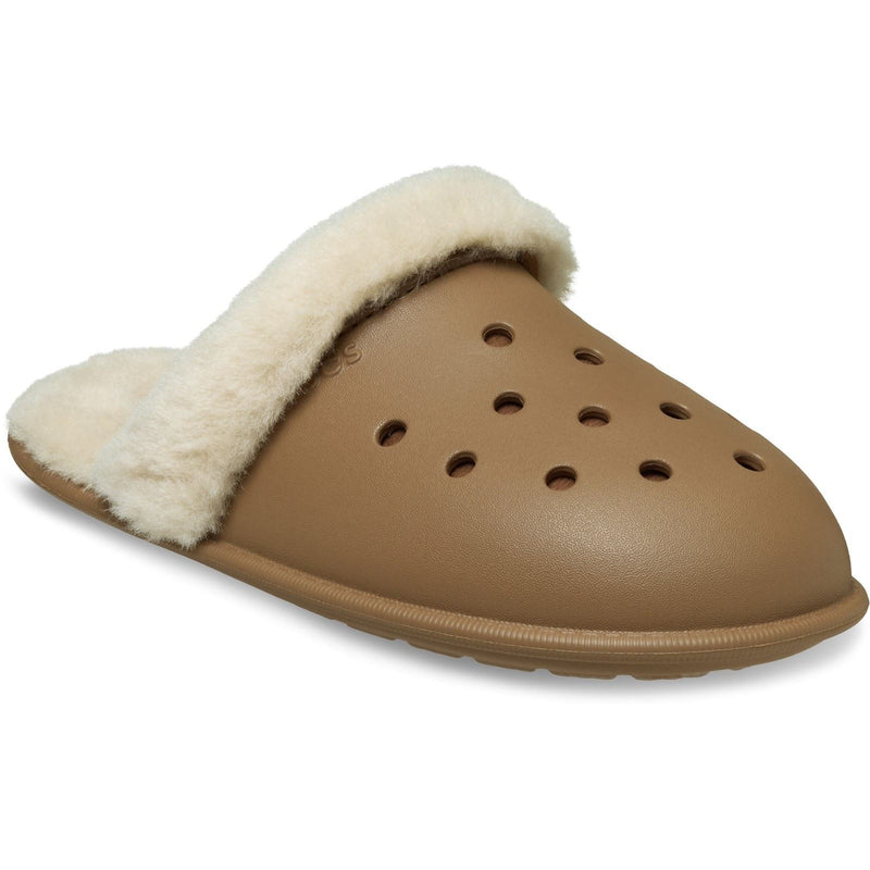 Crocs Classic Fuzz Scuff Thermoplastic Men's Sepia Slippers