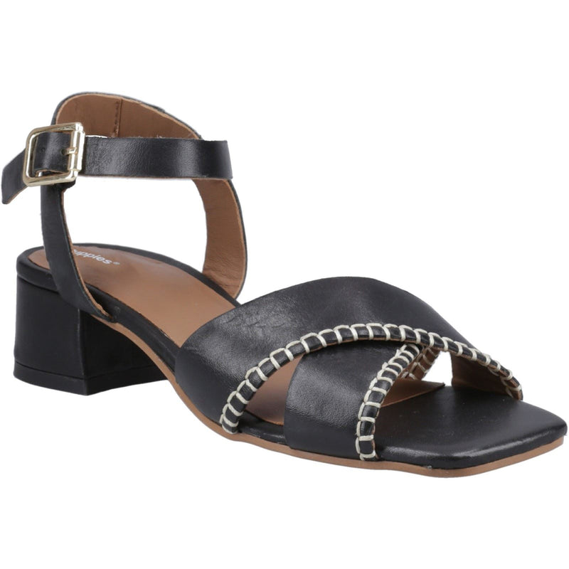 Hush Puppies Lyla Heeled Leather Women's Black Sandals