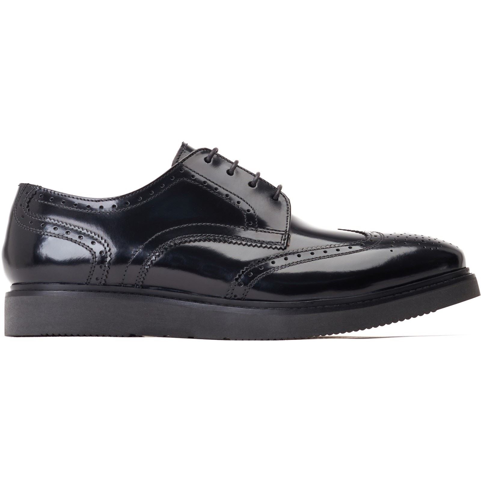 Base London Joe Leather Men's Black Brogues Shoes