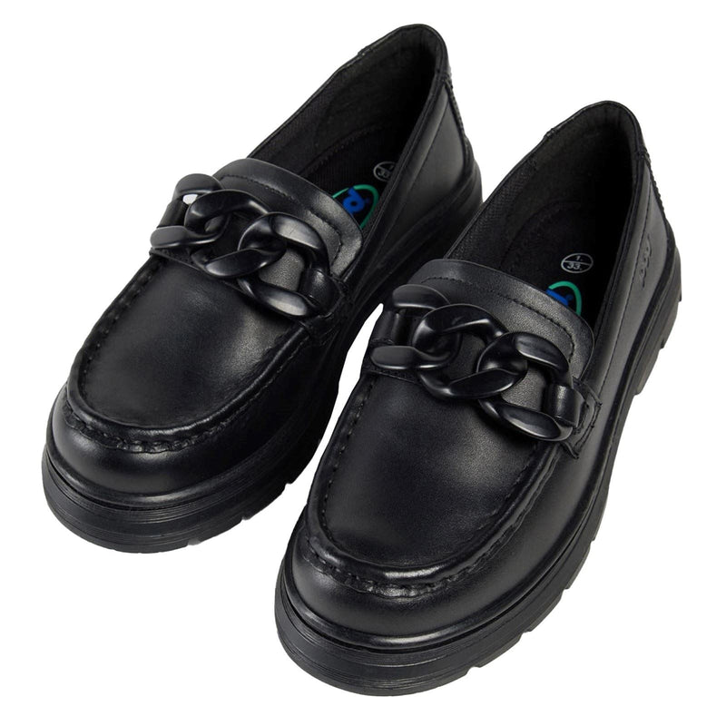 Pod Mina Leather Girls's Black Loafers
