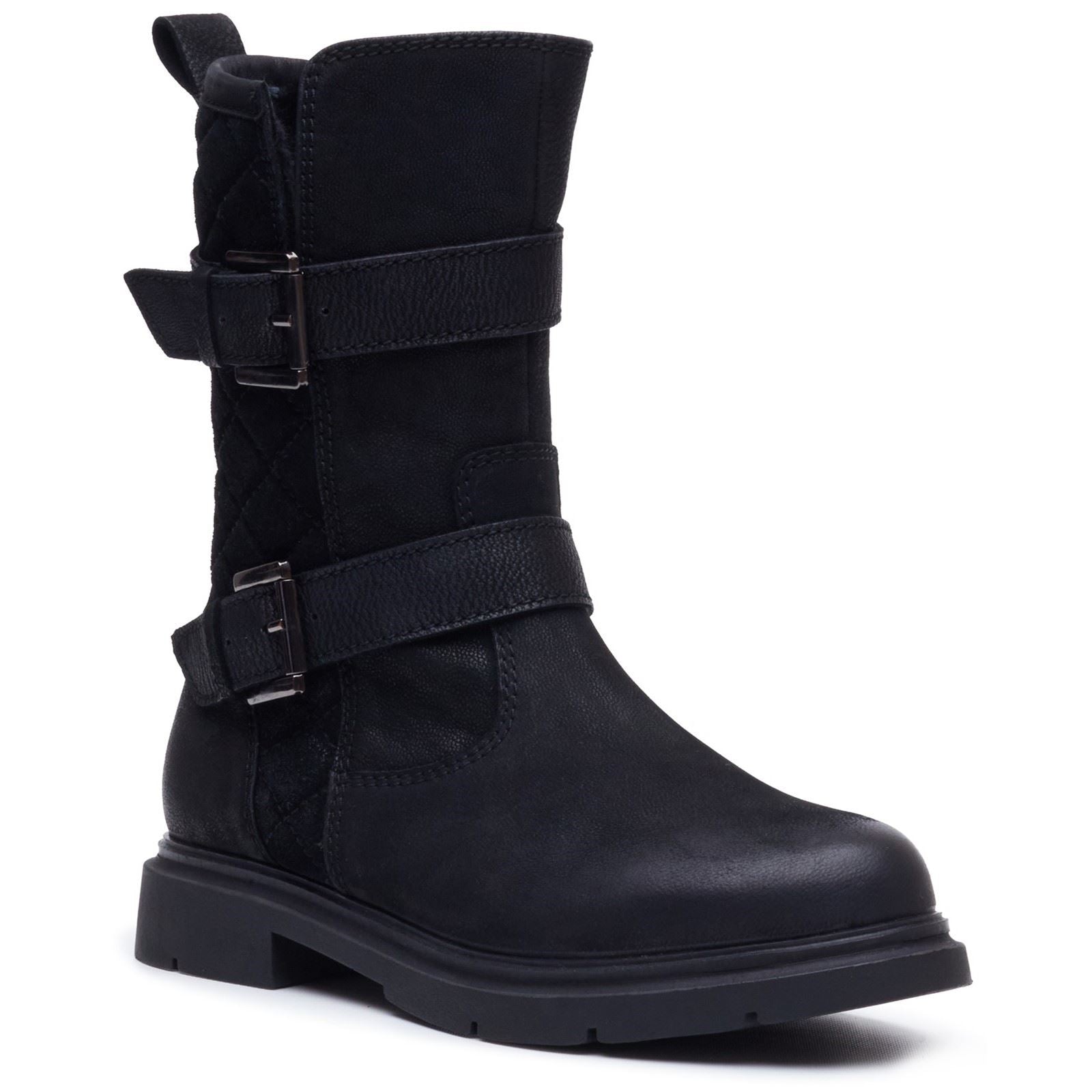 Hush Puppies Celine Buckle Leather Women's BLACK Boots