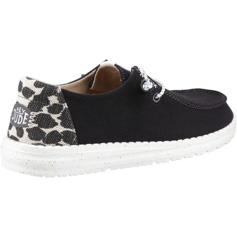 HEYDUDE Wendy Leopard Cotton Blend Women's Black/Leopard Loafers