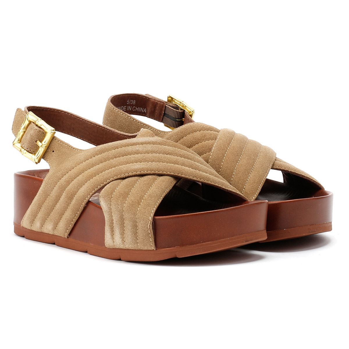 Desert Fleur Sparks Suede Women's Taupe Sandals