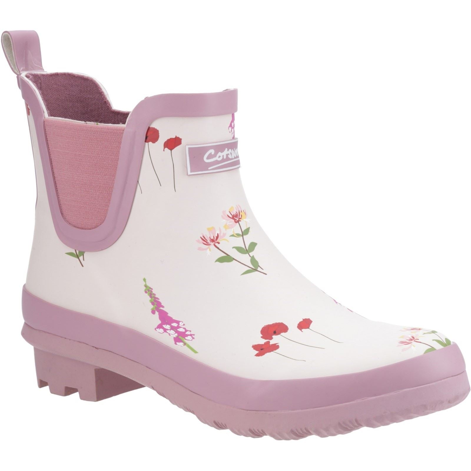 Cotswold Wildflower Ankle Rubber Women's Pink Wellington Boots
