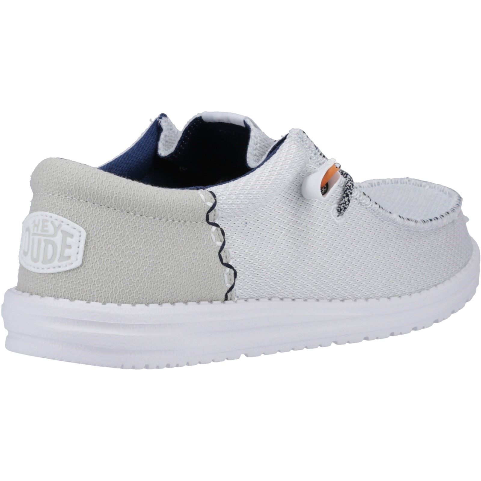 HEYDUDE Wally Funk Open Mesh Synthetic/Spandex/Cotton Men's White Boat Shoes