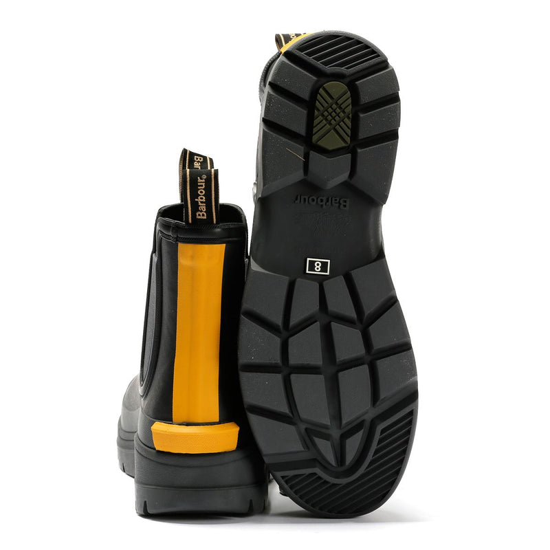 Barbour Nimbus Chelsea Men's Black/Ochre Wellington Boots