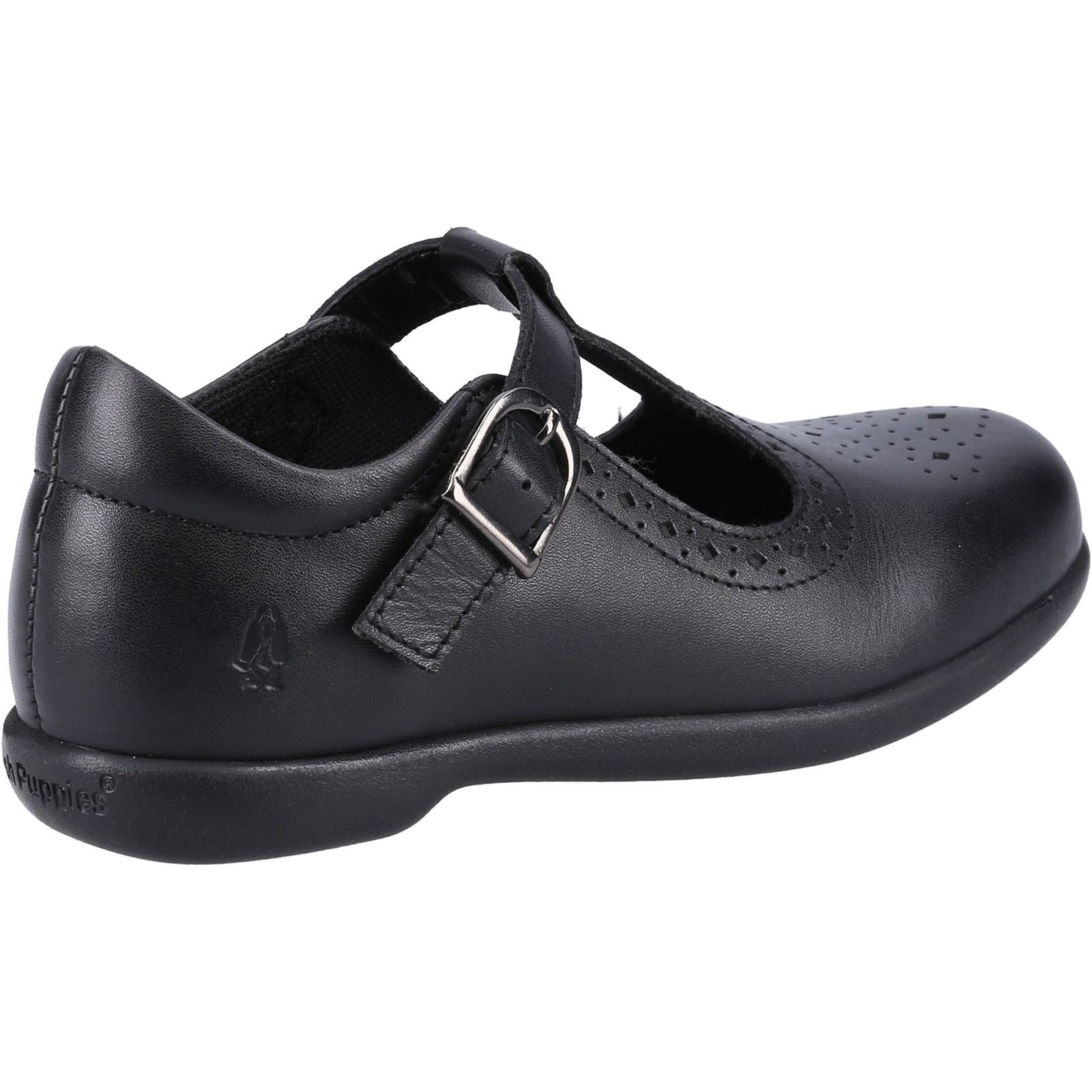 Hush Puppies Britney JNR Leather Girls's Black Shoes