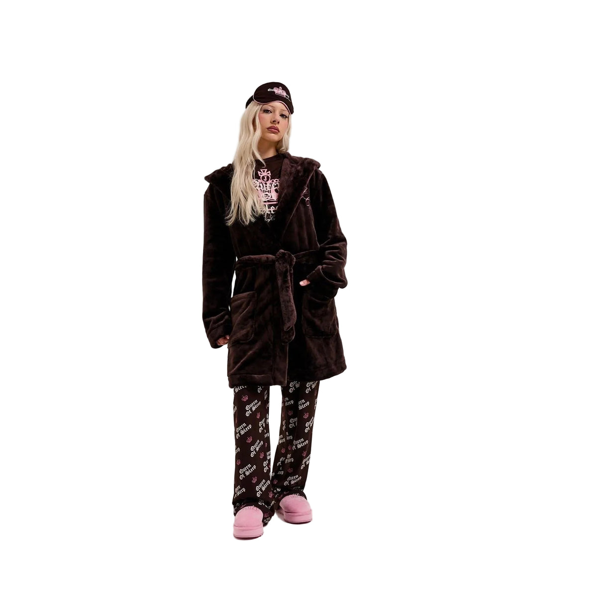 Juicy Couture Crown Polyester Women's Brown Loungewear Robe