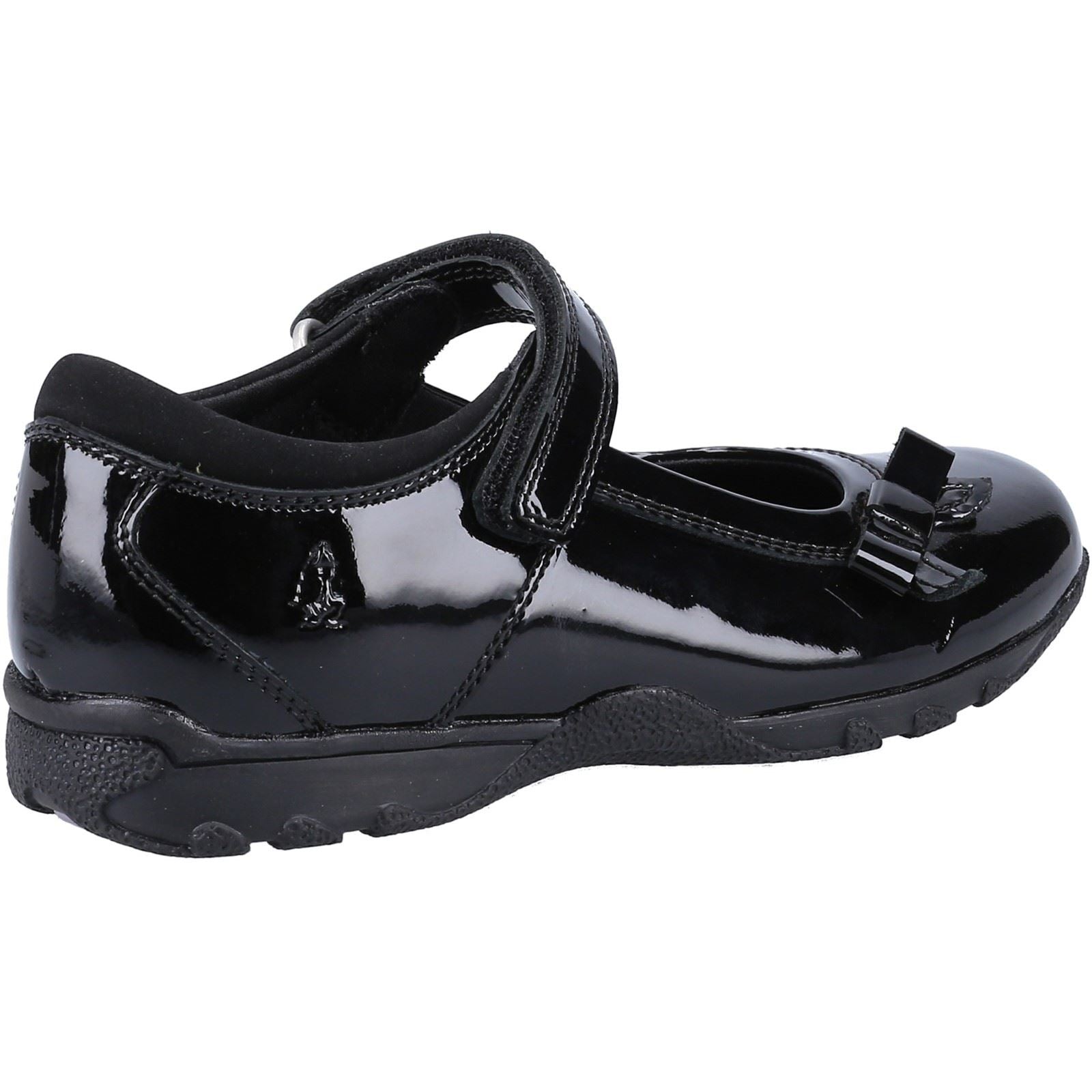 Hush Puppies Carrie Junior Girls Black Leather Shoes