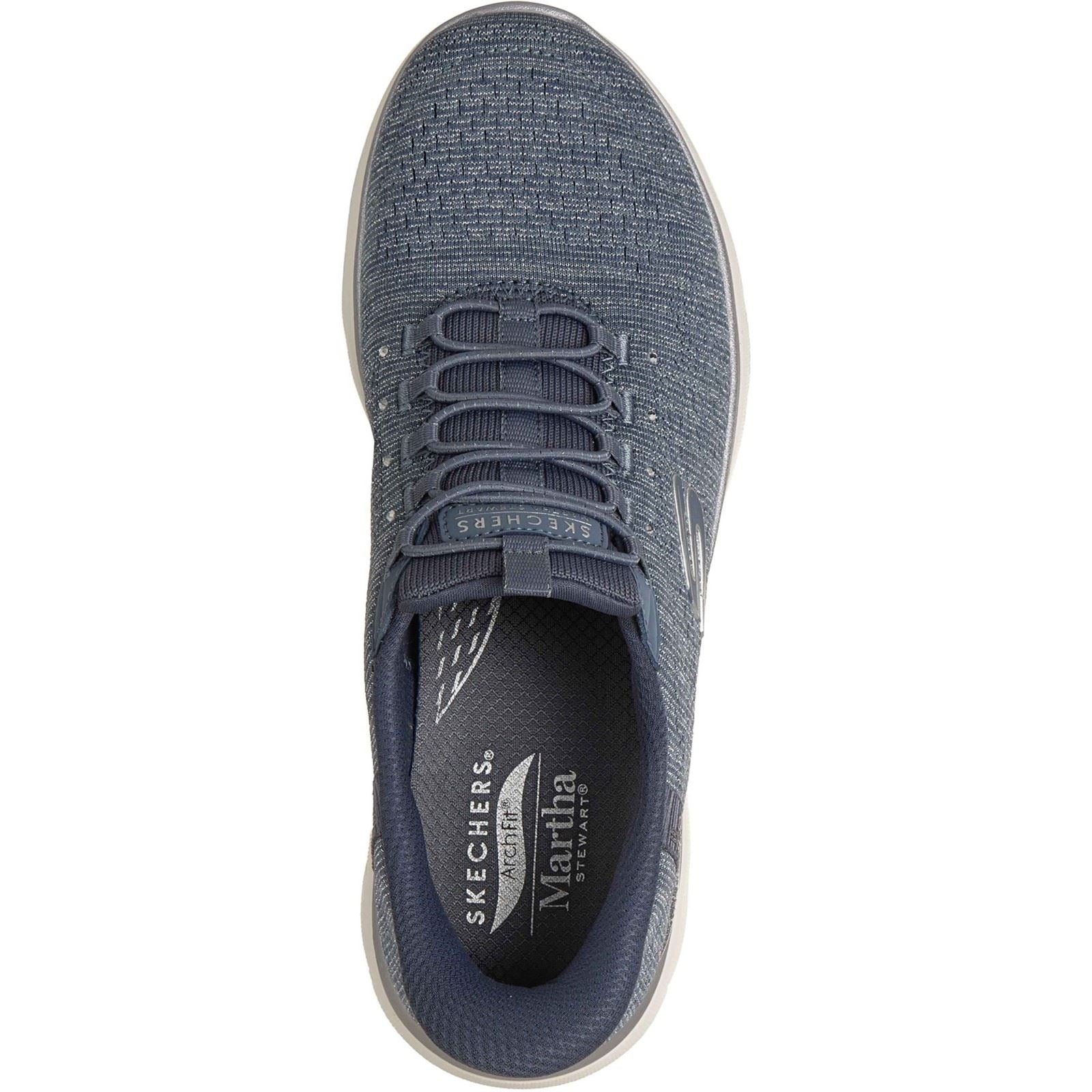 Skechers Arch Fit Summits - Soft Shimmer Textile Women's Slate Standard Sneakers