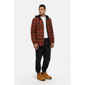 Dickies Fleece Hooded Flannel Shirt Men's Red Shirt Jacket