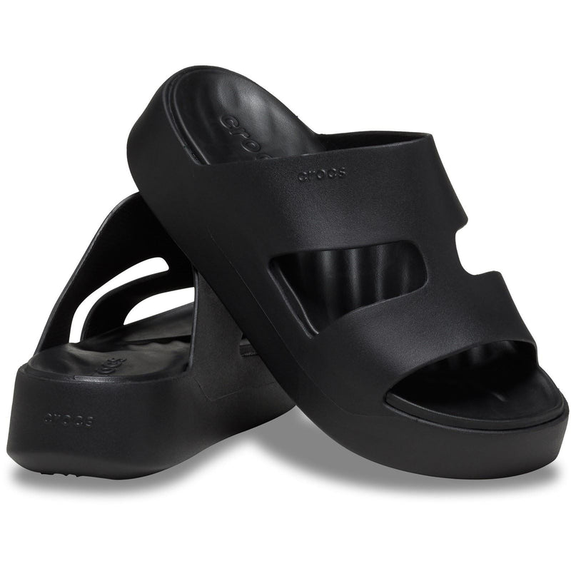 Crocs Getaway Platform H-Strap Thermoplastic Women's Black Slides