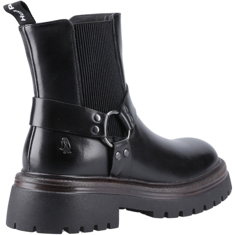 Hush Puppies Raye Leather Women's Black Leather Flat Chelsea Boots