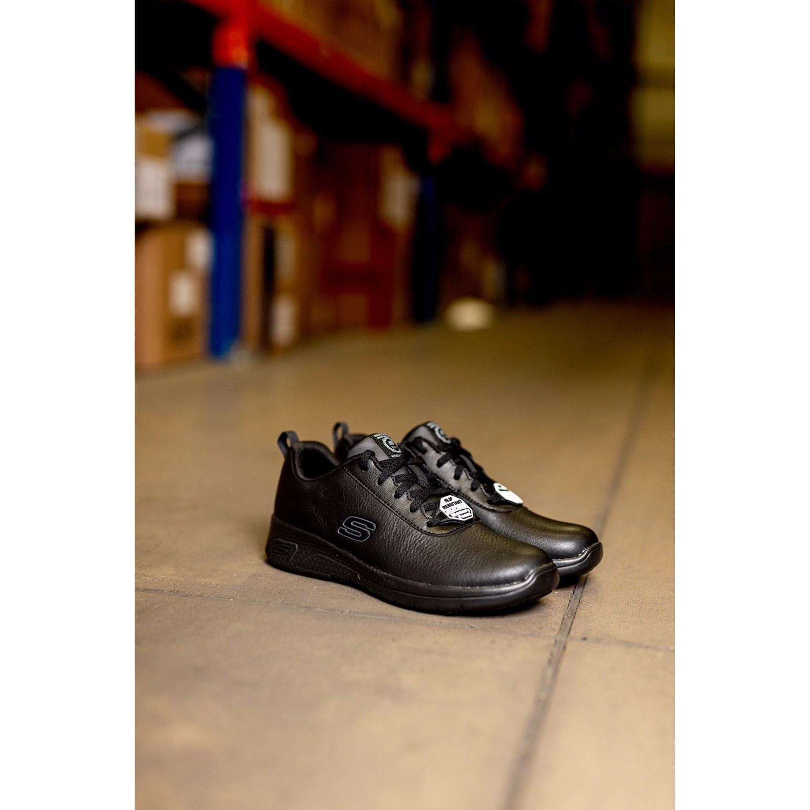 Skechers Workwear Marsing Gmina Leather Women's Black Safety Sneakers