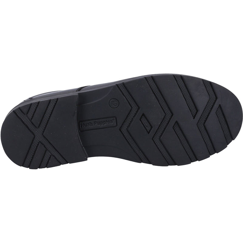 Hush Puppies Oliver SNR Leather Boys's Black Shoes