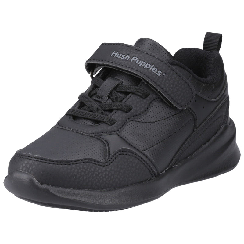 Hush Puppies Marling Bungee Lace Junior Synthetic Black Shoes