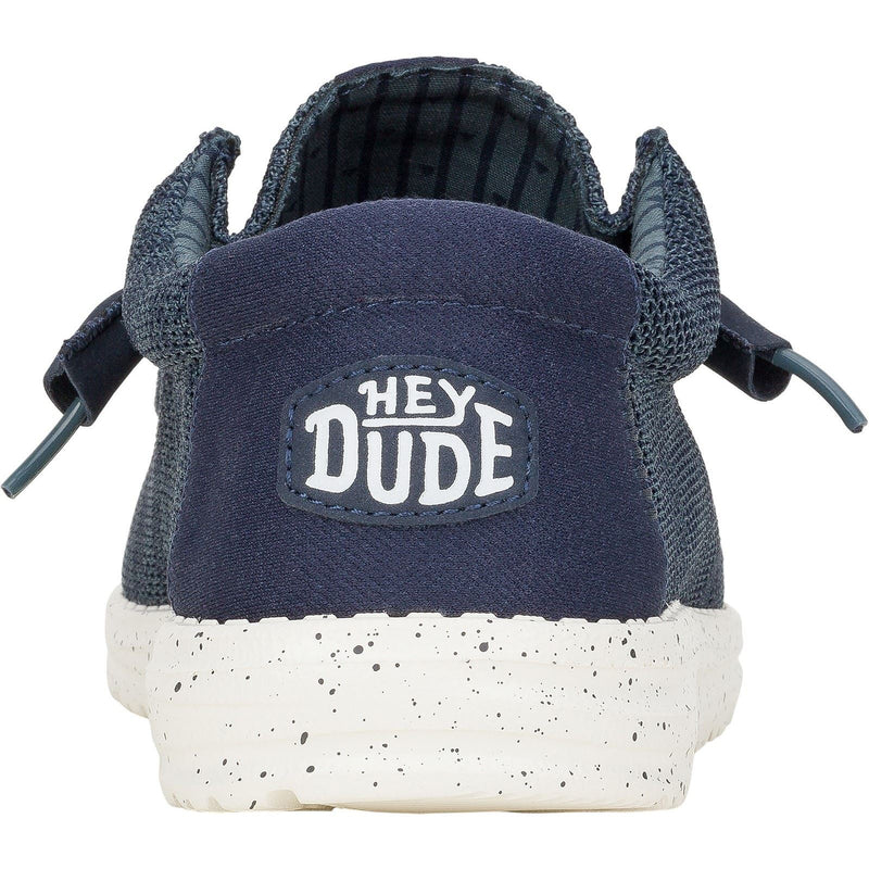 HEYDUDE Wally Stretch Mesh Synthetic Men's Navy Boat Shoes