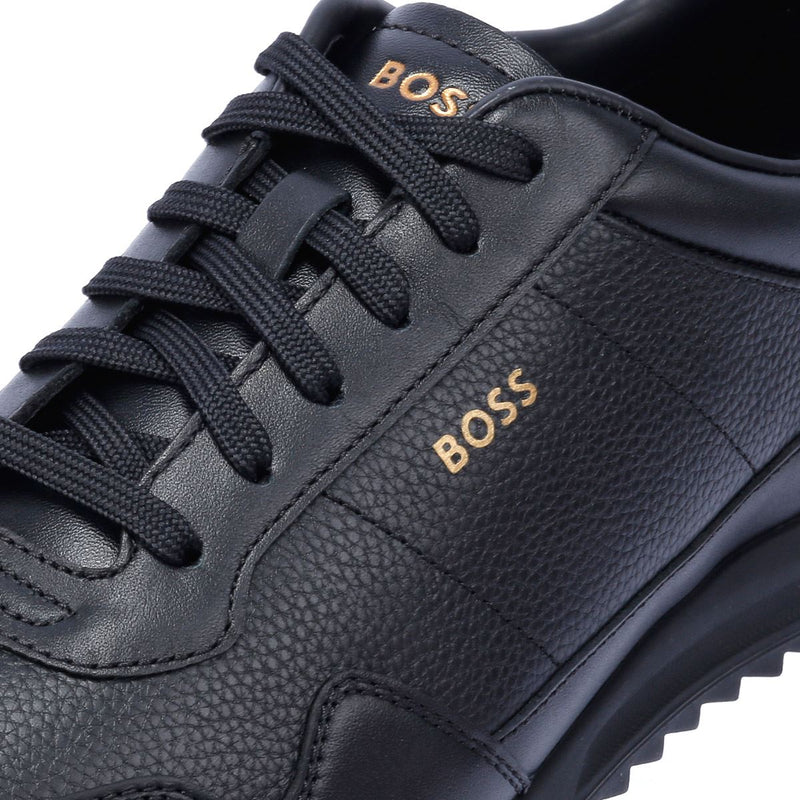 Boss Zayn Low Leather Men's Black/Gold Sneakers