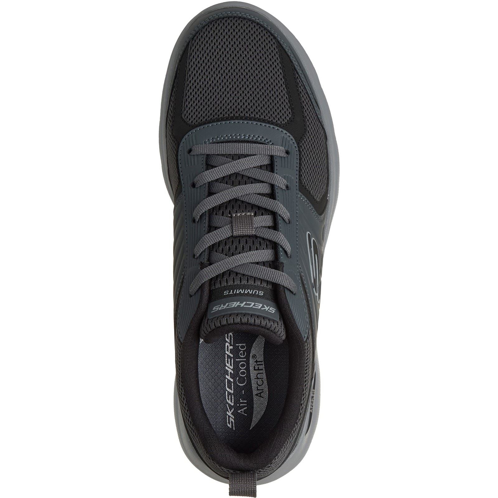 Skechers Arch Fit Summits Leege Leather Men's Charcoal Leather/Mesh/BLK Trim Trainers